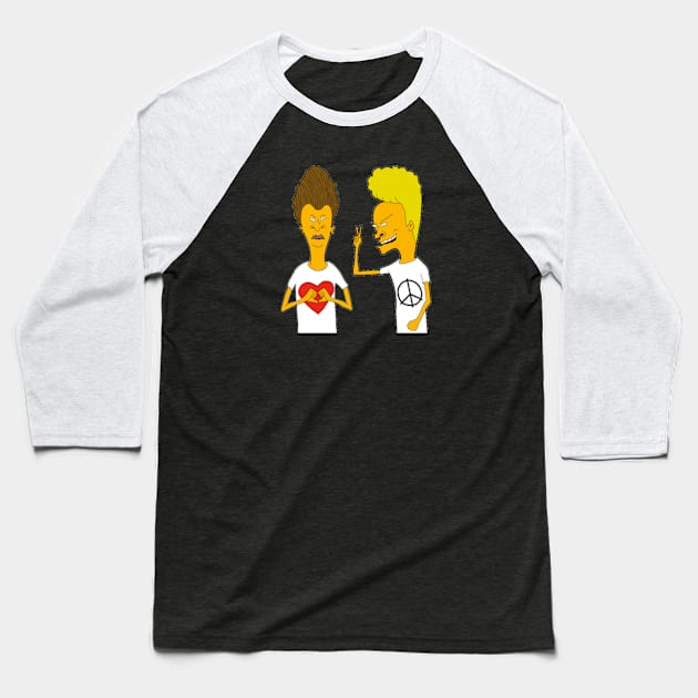 Beavis and butthead love and peace Baseball T-Shirt by Hamsyah